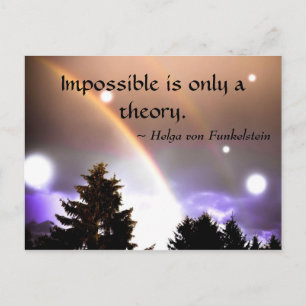 Impossible is only a Theory Motivation Inspiration Postcard