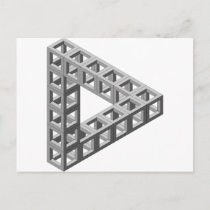 Impossible Optical Illusion Triangle Postcard
