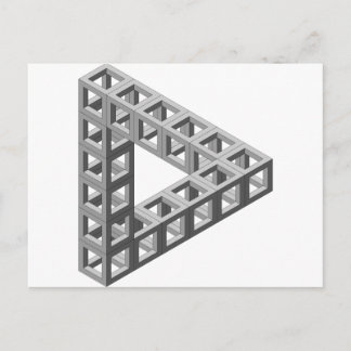 Impossible Optical Illusion Triangle Postcard