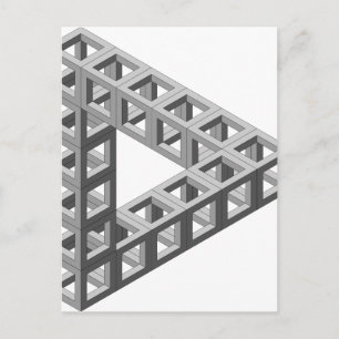 Impossible Optical Illusion Triangle Postcard