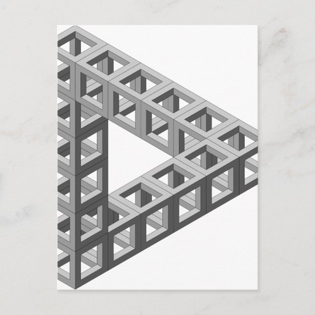 Impossible Optical Illusion Triangle Postcard (Front)