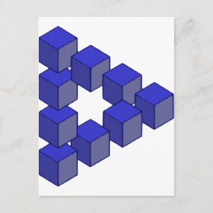 Impossible Staircase of Squares Optical Illusion Postcard