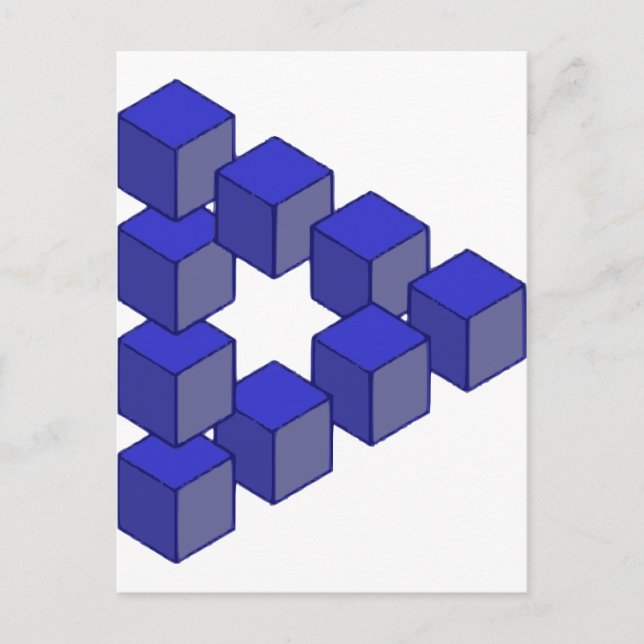 Impossible Staircase of Squares Optical Illusion Postcard (Front)