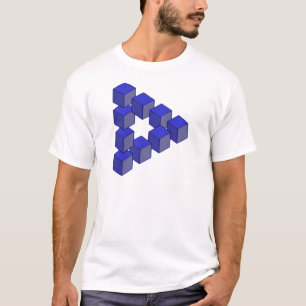 Impossible Staircase of Squares Optical Illusion T-Shirt