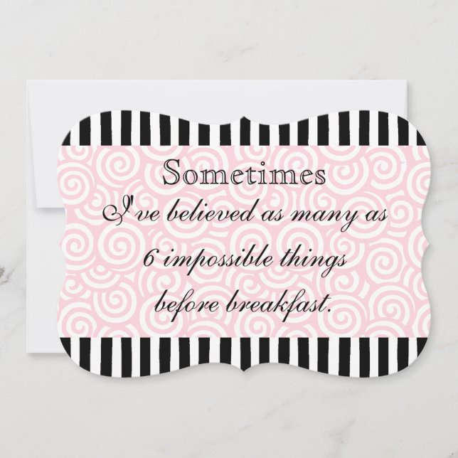 Impossible Things Black and Pink Invitation (Front)