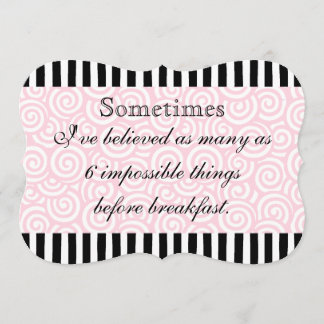 Impossible Things Black and Pink Invitation