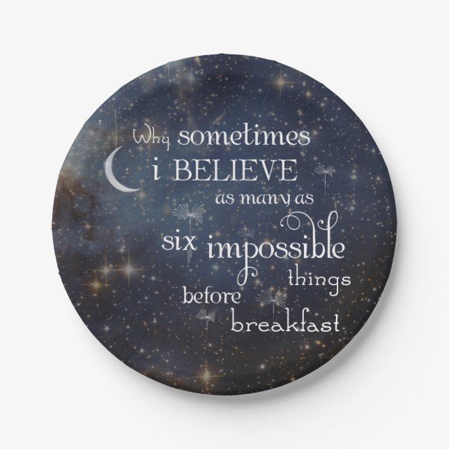 Impossible Things Stars Space Paper PLate (Front)