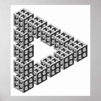 Impossible Triangle Optical Illusion Poster