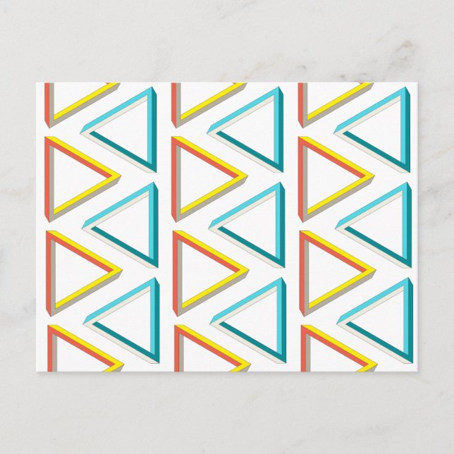 Impossible triangles geeky pattern postcard (Front)