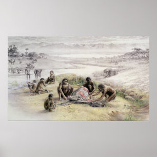 Impression of a camp occupied by Homo habilis Poster
