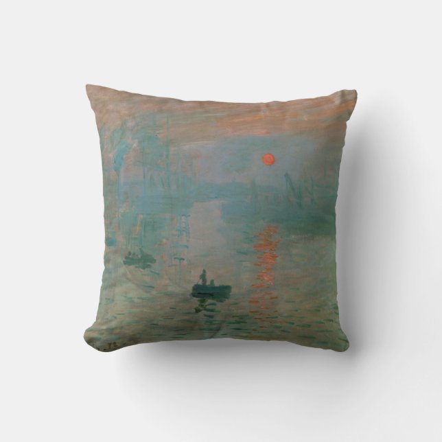 Impression, Soleil Levant by Claude Monet 1872 Cushion (Front)