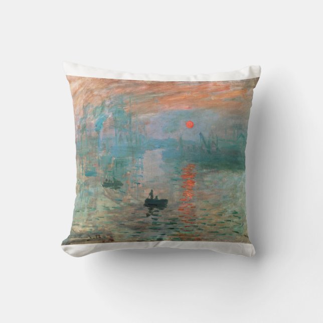Impression, Sunrise 1872 Claude Monet Cushion (Front)