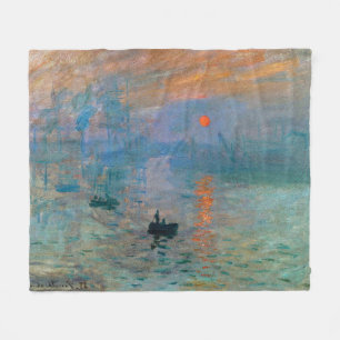 Impression Sunrise by Claude Monet Fleece Blanket