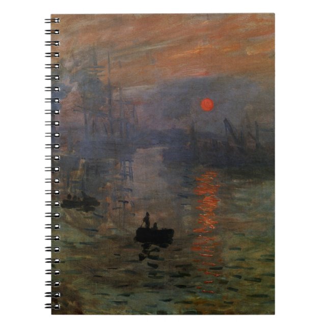 Impression Sunrise by Claude Monet, Vintage Art Notebook (Front)