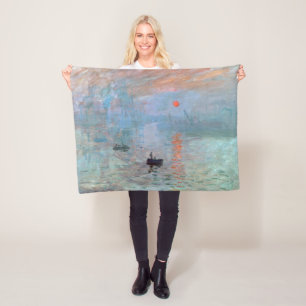 Impression, Sunrise, Claude Monet, 1872 Fleece Blanket