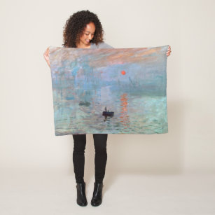 Impression, Sunrise, Claude Monet, 1872 Fleece Blanket