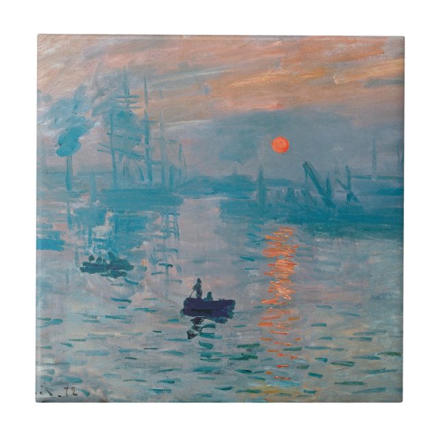 Impression Sunrise claude monet impressionist Ceramic Tile (Front)