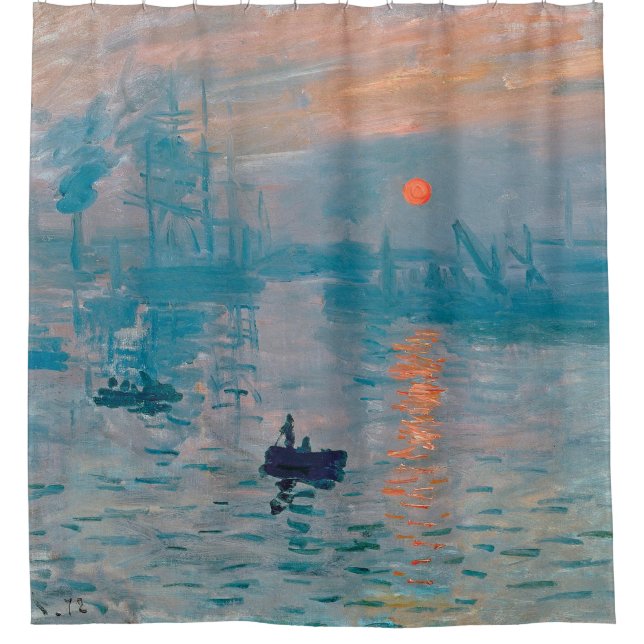 Impression Sunrise claude monet impressionist Shower Curtain (Front)