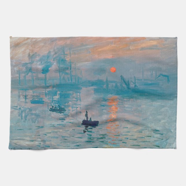 Impression Sunrise claude monet impressionist Tea Towel (Horizontal)