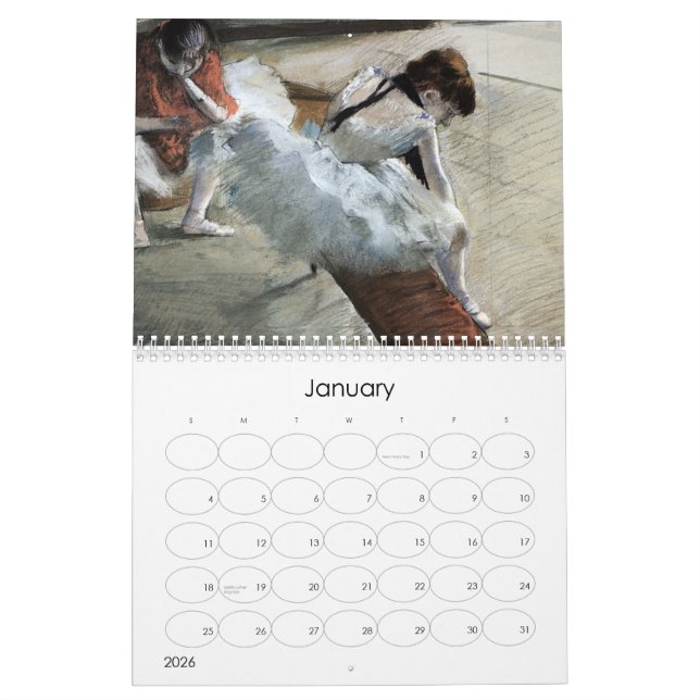 Impressionism Art Calendar (Jan 2026)