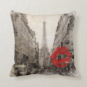 impressionism autumn landscape paris eiffel tower cushion