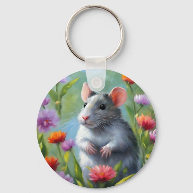 Impressionism Beauty Colourful Rat Key Ring (Front)