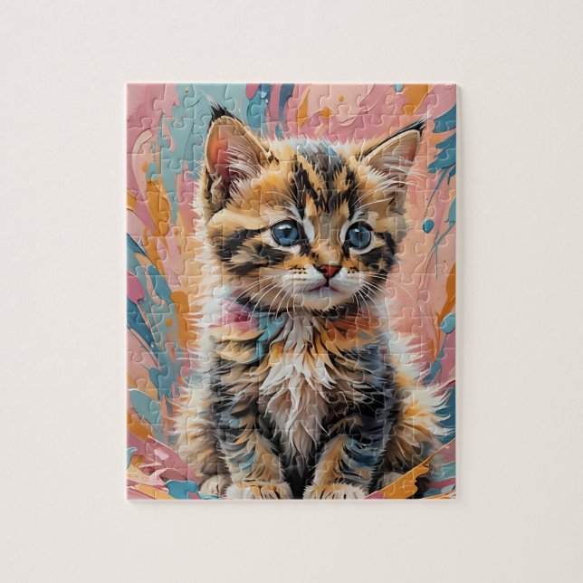 Impressionism Kitty Jigsaw Puzzle (Vertical)