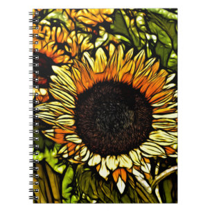 impressionism painting country yellow sunflower notebook
