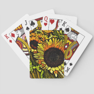 impressionism painting country yellow sunflower playing cards