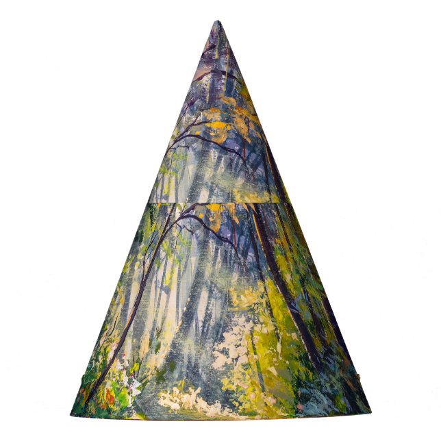 Impressionism Path: Sunny Forest Watercolor Party Hat (Front)