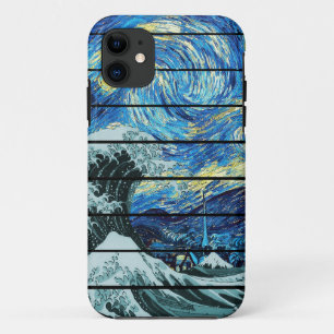 IMPRESSIONISM STARRY NIGHT WAVE OF KANAGAWA ART iPhone 11 CASE