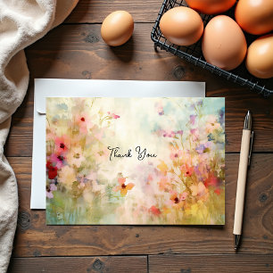 Impressionism Style Flowers Thank You Card