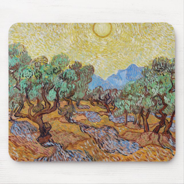 Impressionism Vincent Van Gogh Olive Trees Famous Mouse Pad (Front)