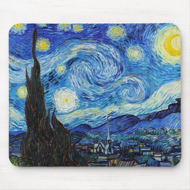 Impressionism Vincent Van Gogh Starry Starry Night Mouse Pad (Front)