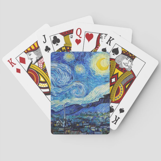 Impressionism Vincent Van Gogh Starry Starry Night Playing Cards (Back)