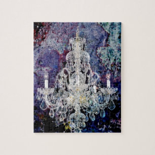 impressionism watercolor Edwardian Chandelier Jigsaw Puzzle