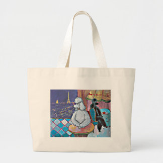 Impressionist Art Poodles Paris Cafe Tote Bag