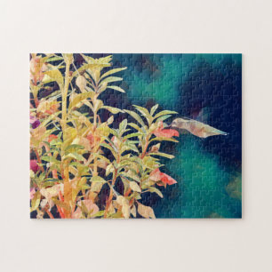 Impressionist Artsy Dramatic Hummingbird Puzzle