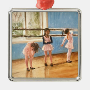 Impressionist Ballerinas at Dance Class Painting Metal Ornament