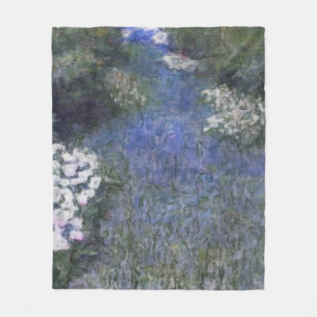 Impressionist Blue Forest Path Fleece Blanket (Front)