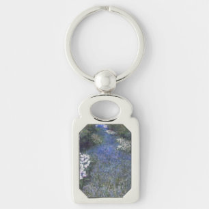 Impressionist Blue Forest Path Key Ring