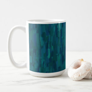 Impressionist Brush Strokes, Navy, Teal, Blue Coffee Mug