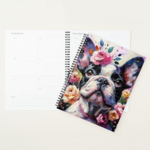 Impressionist Colourful Pop Art French Bulldog Planner