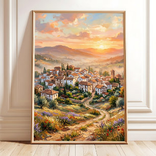 Impressionist Countryside Sunset Wall Art