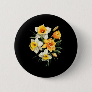 Impressionist Daffodils Easter Long Sleeve  6 Cm Round Badge