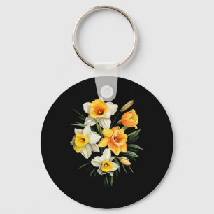 Impressionist Daffodils Easter Long Sleeve Key Ring