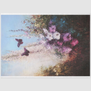 Impressionist Florals and Butterflies Decoupage Tissue Paper