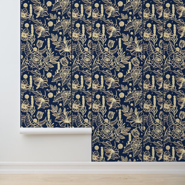 impressionist flowers floral palm tree botanical wallpaper (Application)