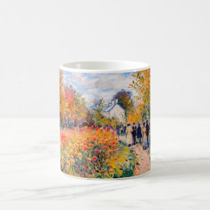 Impressionist Garden Art Mug Autumn Dahlia Garden 