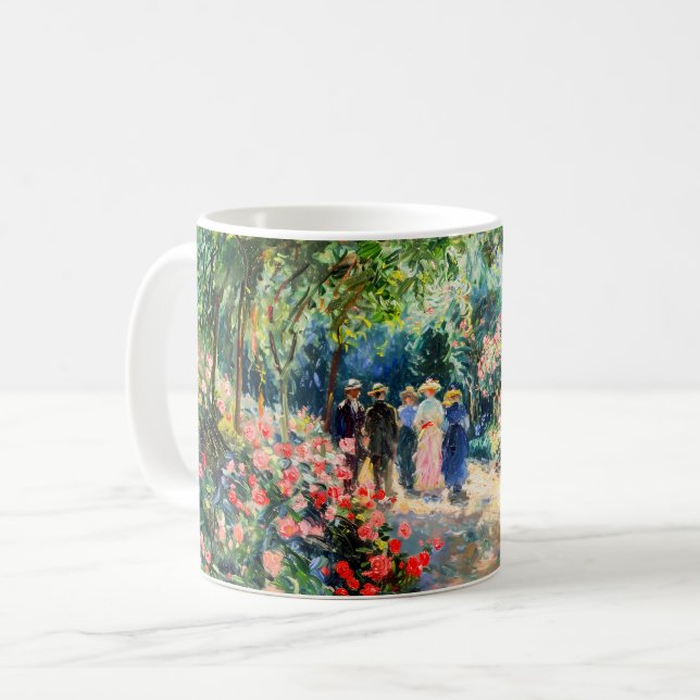 Impressionist Garden Art Mug Rose Garden Path (Front Left)